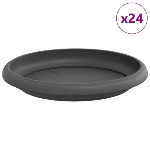 Кръгъл поднос за цветя 24 pcs Черно Ø 15,5 x 2 см Пластмаса