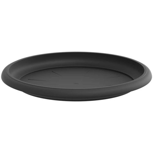 Кръгъл поднос за цветя 24 pcs Черно Ø 19 x 2 см Пластмаса