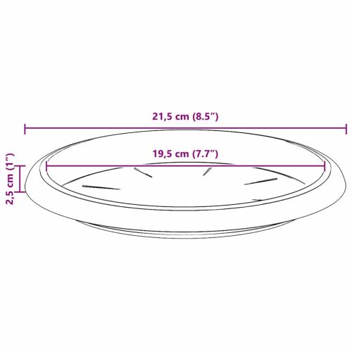 Кръгъл поднос за цветя 24 pcs Черно Ø 21,5 x 2,5 см Пластмаса