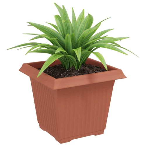 Квадратна цветна саксия 6 pcs Червено тухла 20 x 20 x 16 см