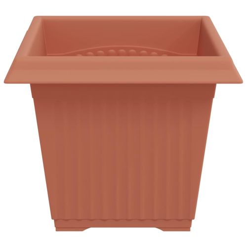 Квадратна цветна саксия 24 pcs Червено тухла 20 x 20 x 16 см