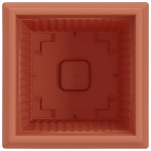 Квадратна цветна саксия 24 pcs Червено тухла 20 x 20 x 16 см