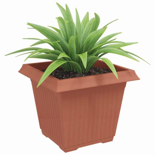 Квадратна цветна саксия 24 pcs Червено тухла 43 x 43 x 33,5 см