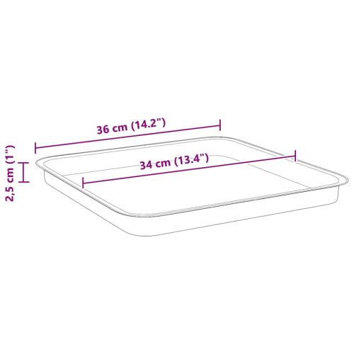 Квадратен цветен поднос 6 pcs Червено тухла 36 x 36 x 2.5 см