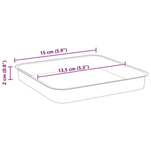 Квадратен цветен поднос 24 pcs Черно 15 x 15 x 2 см Пластмаса