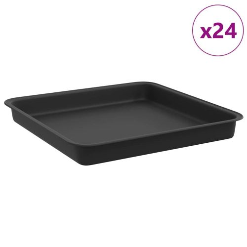 Квадратен цветен поднос 24 pcs Черно 18 x 18 x 2 см Пластмаса