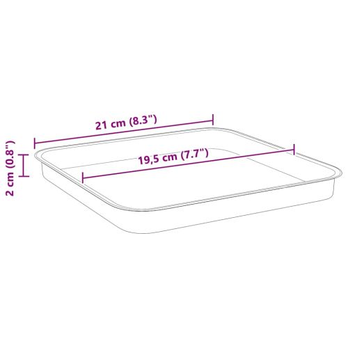 Квадратен цветен поднос 24 pcs Черно 21 x 21 x 2 см Пластмаса