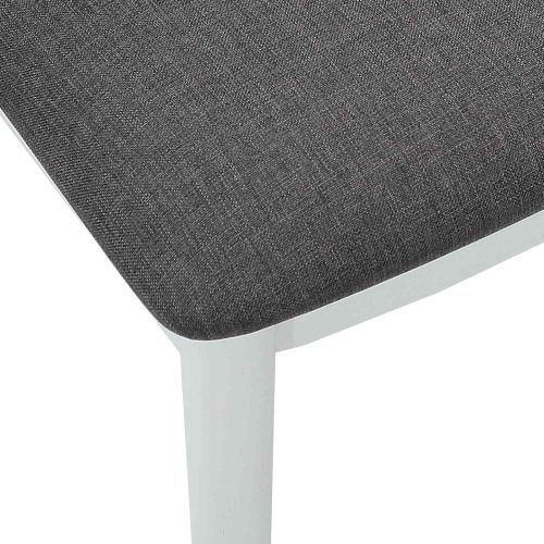 Трапезен стол 2 pcs Бяло и сиво Солидно гумено дърво