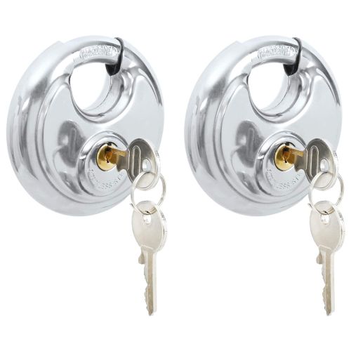 Заключващи катинари с ключове 2 pcs Сребрист 8 x 2.8 x 8 см