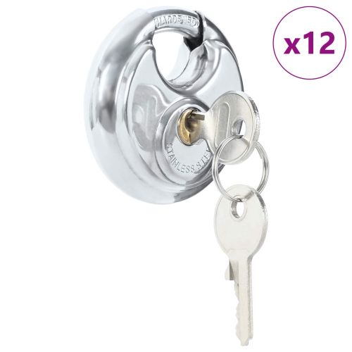 Заключващи катинари с ключове 12 pcs Сребрист 9 x 2.8 x 9 см