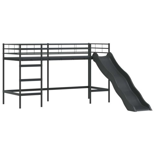 Легло на двуетажно легло за деца Черно 90 x 190 cm Метал