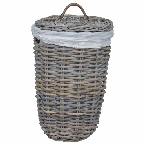 Кош за пране с капак 2 pcs Кубу сив Кубу Ратан