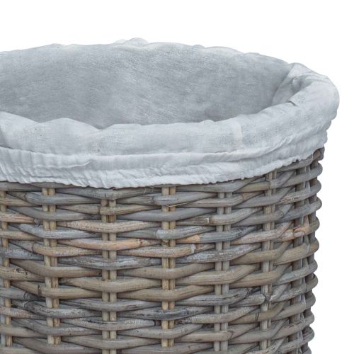Кош за пране с капак 2 pcs Кубу сив Кубу Ратан