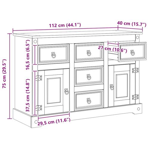 Сандъци за складиране с чекмедже Corona Бяло 112 x 40 x 75 см