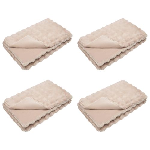 Анти-слип изкуствено одеяло от заешка козина Olite 4 pcs Бежово