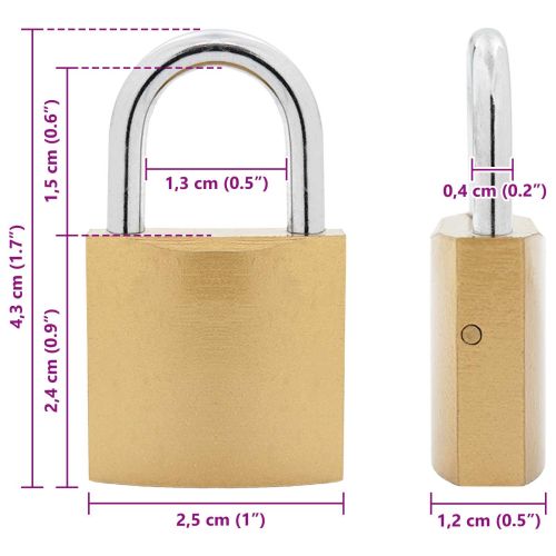 U Lock с ключове 12 pcs Месинг Желязо