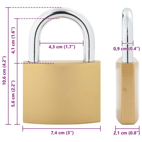 U Lock с ключове 6 pcs Месинг Желязо