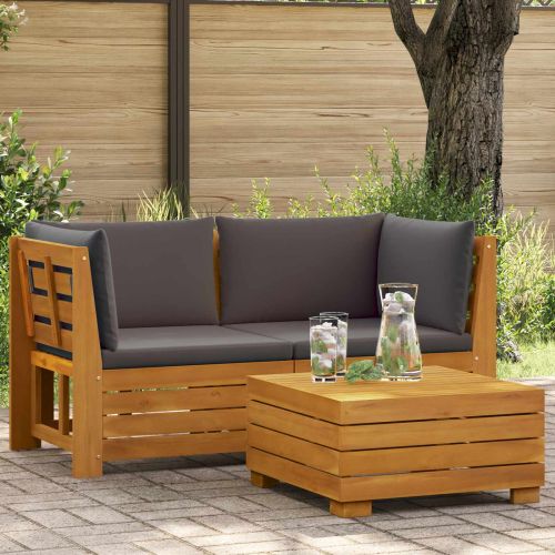 2 Брой Комплект за почивка в градина Солидно акациево дърво