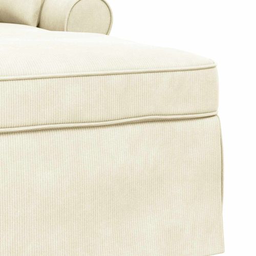 Шезлонг с пола с възглавница 3 pcs Крем Кордюрова тъкан