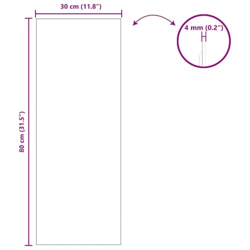 Стенни огледала Правоъгълна 30 x 80 cm закалено стъкло
