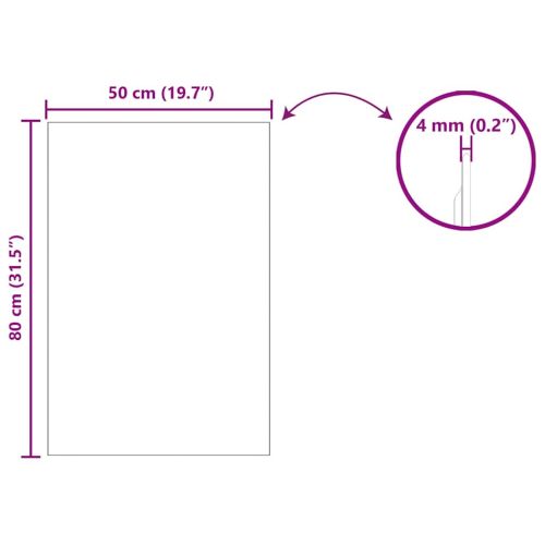 Стенни огледала Правоъгълна 50 x 80 cm закалено стъкло
