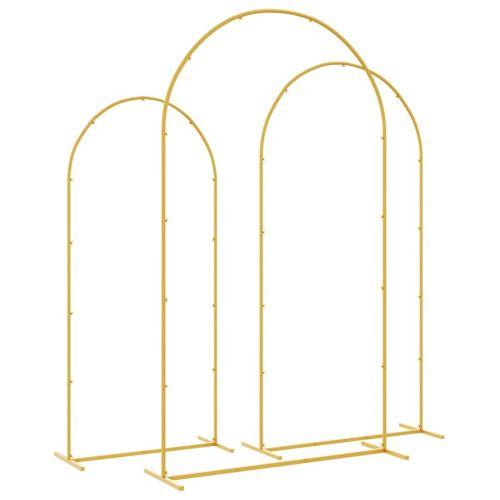 Сватбена арка 3 pcs Златист Стомана