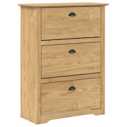 Шкаф за обувки с чекмедже BODO Меден кафяв 80 x 35 x 118 см