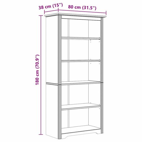 Библиотека BODO Меден кафяв 82 x 40 x 173 см Инженерно дърво