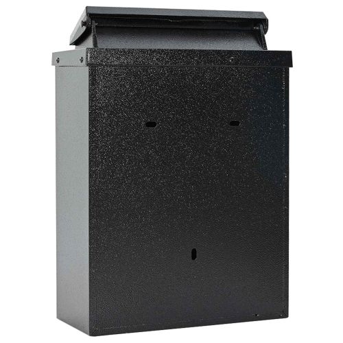 Стенно монтирана пощенска кутия с врата Черно 29 x 13 x 41 см