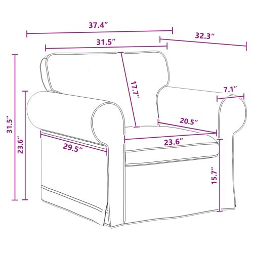 Диван Тъмен сив 95 x 82 x 80 см текстил