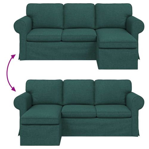 Диван Тъмен зелен 195 x 138 x 80 см текстил