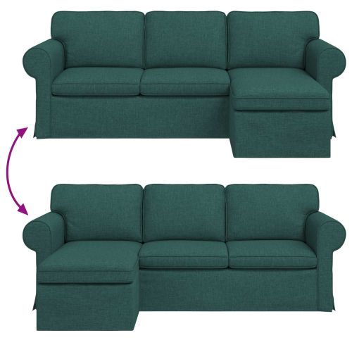 Диван Тъмен зелен 215 x 138 x 80 см текстил