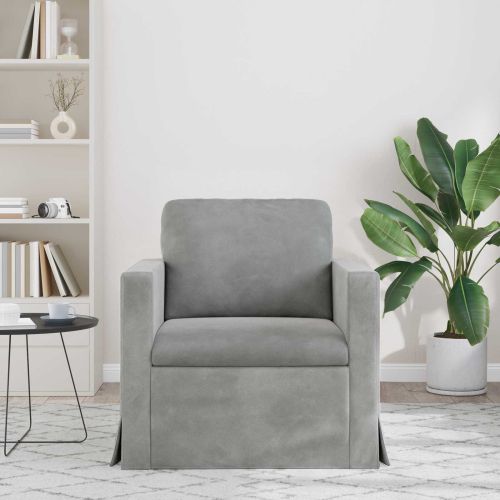 Диван Светлосиво 78 x 78 x 80 см Кадифе