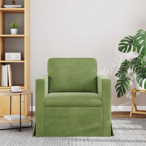 Диван Светло зелено 78 x 78 x 80 см Кадифе