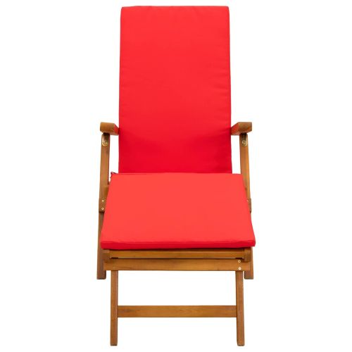 Сгъваем и reclining шезлонг 2 pcs Червено 55 x 146 x 91 см