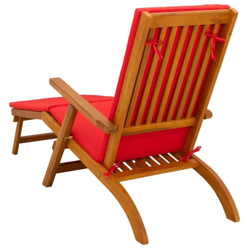 Сгъваем и reclining шезлонг 2 pcs Червено 55 x 146 x 91 см