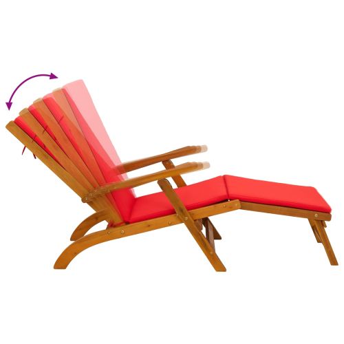 Сгъваем и reclining шезлонг 2 pcs Червено 55 x 146 x 91 см