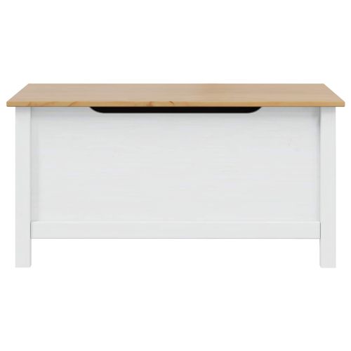 Кутия за съхранение HILL Бяло и медено кафяво 90 x 40 x 45 cm