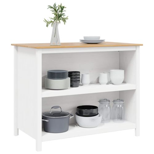 Кухненски острови HILL Бял 112 x 66 x 90 см Масивна боровина