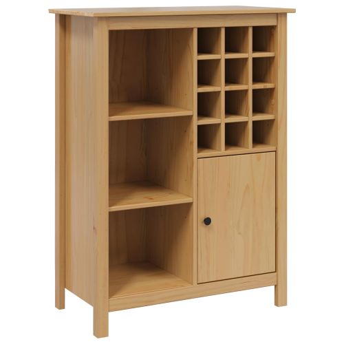 Шкаф за вино HILL Меден кафяв 79.5 x 40 x 107.5 см Солиден бор