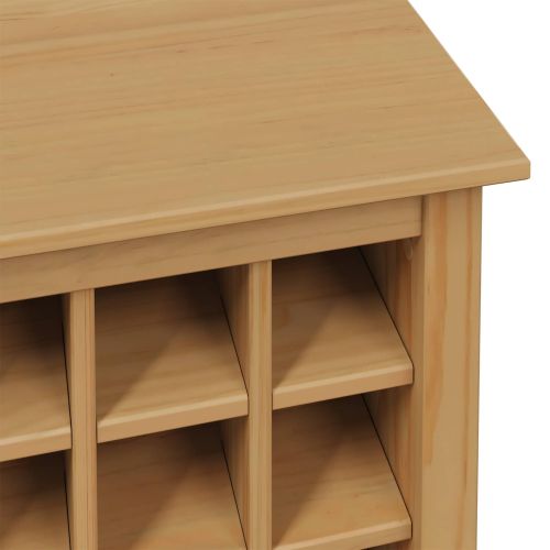 Шкаф за вино HILL Меден кафяв 79.5 x 40 x 107.5 см Солиден бор