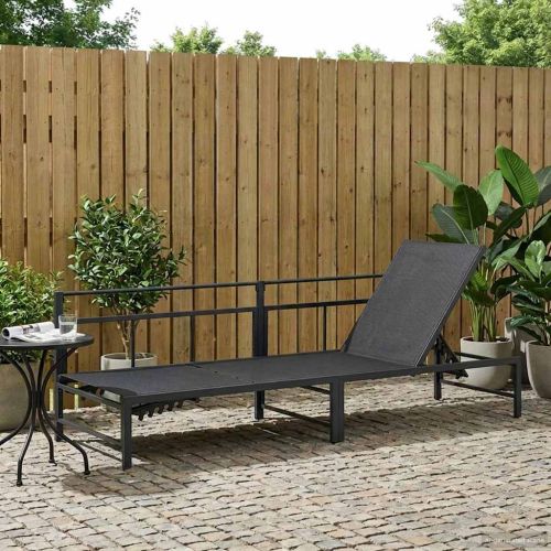 Шезлонг Черен 200 x 62 x 59,5 см Textilene