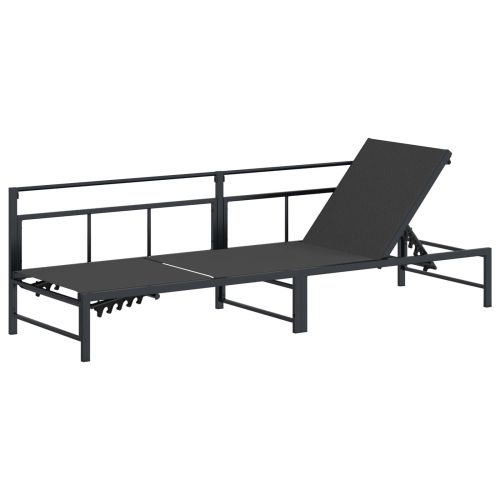 Шезлонг Черен 200 x 62 x 59,5 см Textilene