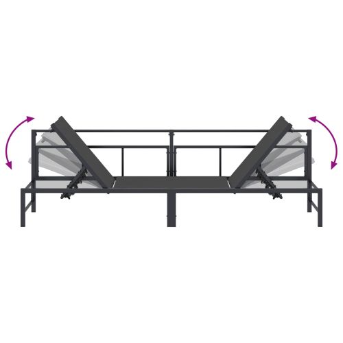 Шезлонг Черен 200 x 62 x 59,5 см Textilene