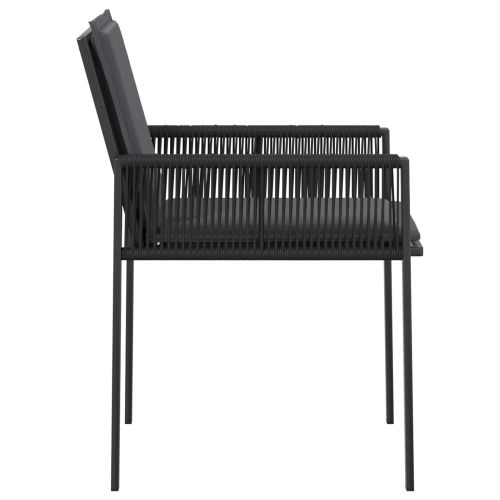 Градински столове 6 pcs Черно и тъмно сиво полиратан