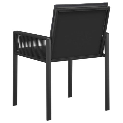 Градински столове 6 pcs Черно и тъмно сиво полиратан