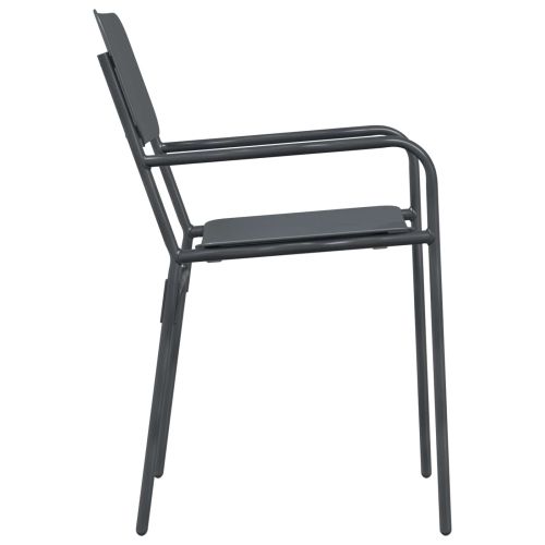 Градински столове 2 pcs Антрацит 51 x 55 x 81 см Стомана