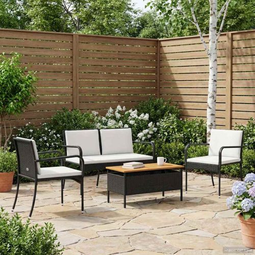 Градински комплект с възглавница стомана