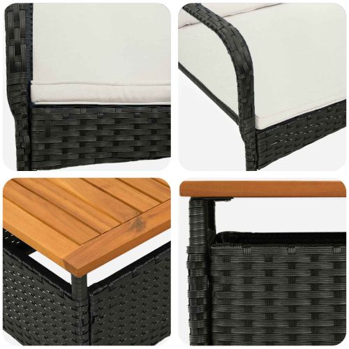 Градински комплект с възглавница стомана