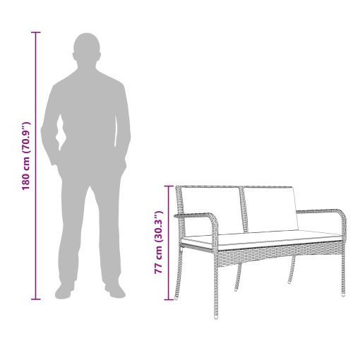 Градински комплект с възглавница стомана